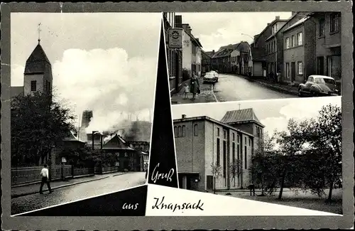 Ak Knapsack Hürth Nordrhein Westfalen, Straßenpartie, Kirche