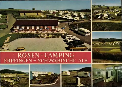 Ak Erpfingen Sonnenbühl in Württemberg, Rosen Camping, Panorama, Reisemobile