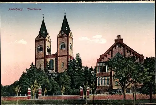 Ak Arenberg Koblenz am Rhein, Pfarrkirche