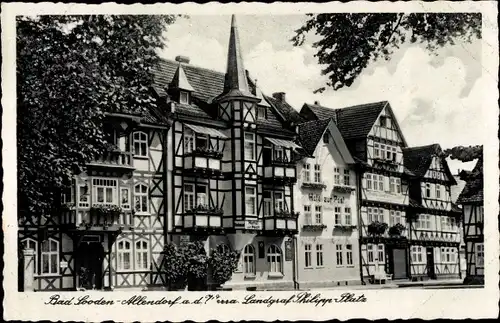 Ak Bad Sooden Allendorf an der Werra Hessen, Landgraf Philipp-Platz, Hotel zur Post