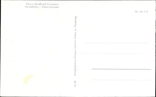 Ak Ostseebad Grömitz in Holstein, Strandhalle, Palmenterrasse, Segelboote