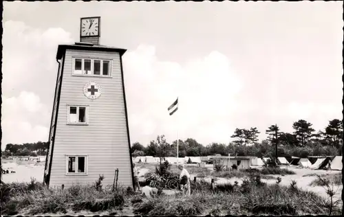 Ak Priwall Travemünde Lübeck, am DRK Turm, Uhr