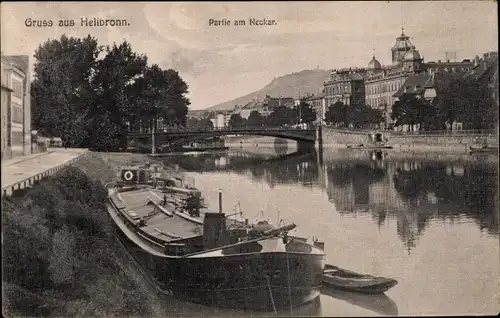 Ak Heilbronn am Neckar, Partie am Neckar, Brücke