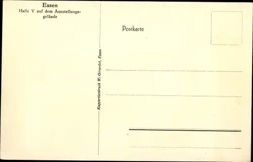 Ak Essen im Ruhrgebiet, Halle V auf dem Ausstellungsgelände