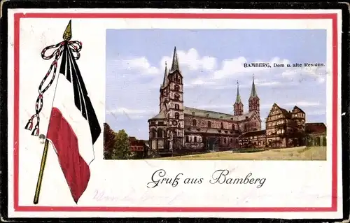 Passepartout Ak Bamberg in Oberfranken, Dom und alte Residenz