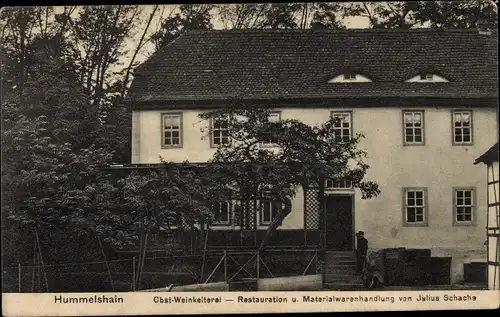 Ak Hummelshain in Thüringen, Obstweinkelterei, Restaurant, Materialwarenhandlung