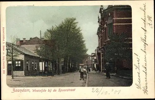 Ak Zaandam Zaanstad Nordholland, Westzijde bij de Spoorstraat