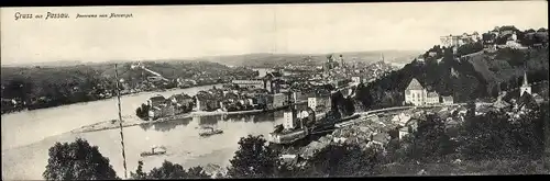 Klapp Ak Passau an der Donau Niederbayern, Nonnengut, Panorama