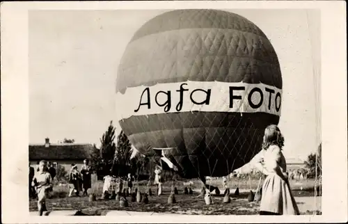 Foto Ak Ballon mit Agfa Foto Reklame