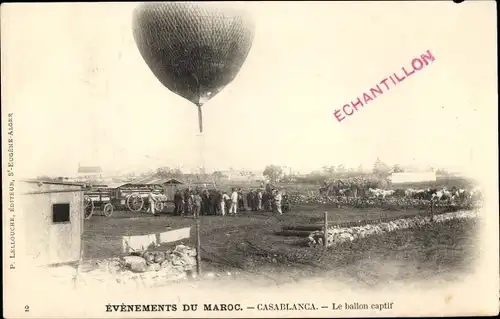 Ak Casablanca Marokko, Evenements du Maroc, le ballon captif