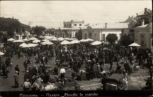 Foto Ak Plovdiv Plowdiw Bulgarien, Marktplatz
