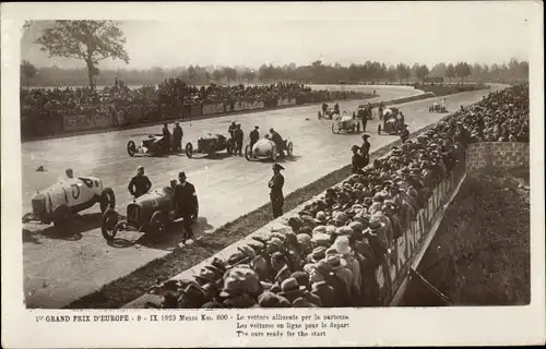 Ak Monza Lombardia,1er Grand Prix d'Europe 1923, vor dem Start