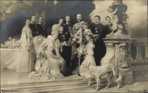 Künstler Ak Keller, Ferdinand, Deutsches Kaiserhaus unter Kaiser Wilhelm II., Windhund, RPH