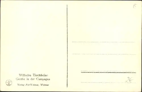 Künstler Ak Tischbein, W., Goethe in der Campagna