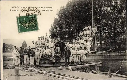 Ak Verdun Lothringen Meuse, Artillerie de Forteresse, Exercices
