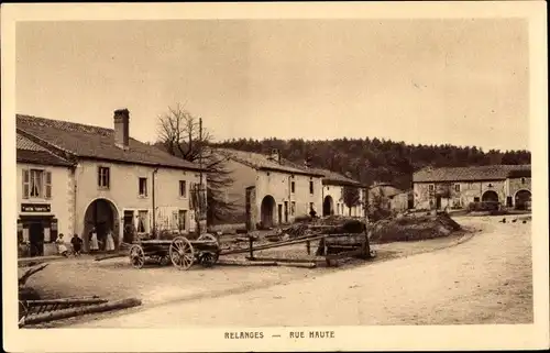 Ak Relanges Vosges, Rue Haute