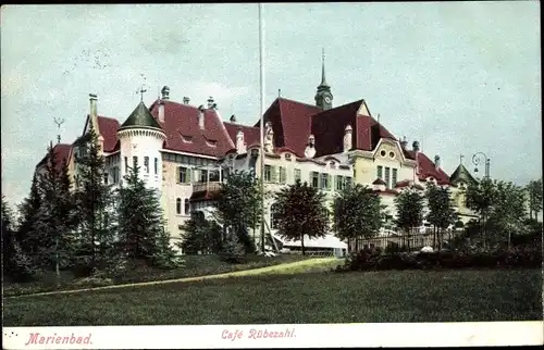 Ak Mariánské Lázně Marienbad Region Karlsbad, Hotel und Café Rübezahl