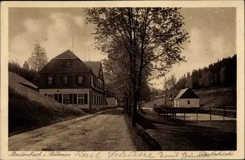 Ak Potůčky Breitenbach Region Karlsbad, Dreckschänke