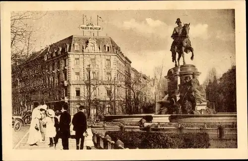 Ak Köln am Rhein, Hotel Kaiser Wilhelm, Kaiser Wilhelmring, Reiterstandbild