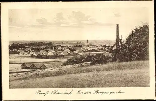 Ak Preußisch Oldendorf in Westfalen, Gesamtansicht, Blick von den Bergen