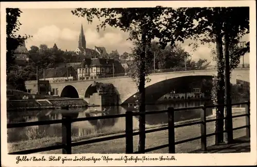 Ak Halle an der Saale, Kröllwitzer Ufer, Giebichenstein-Brücke