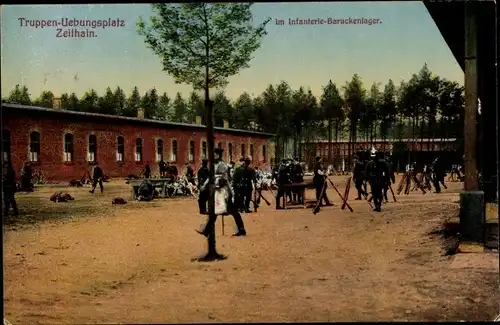 Ak Zeithain in Sachsen, Truppenübungsplatz, Infanterie Barackenlager