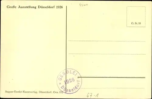 Ak Düsseldorf am Rhein, Eingangshalle der Rheinhalle, Große Ausstellung 1926, GeSoLei