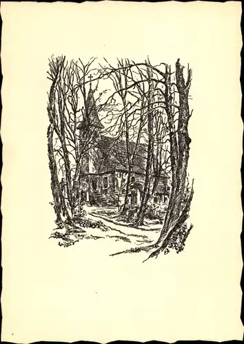 Künstler Ak Crailsheim in Württemberg, Kapelle im alten Friedhof 1580