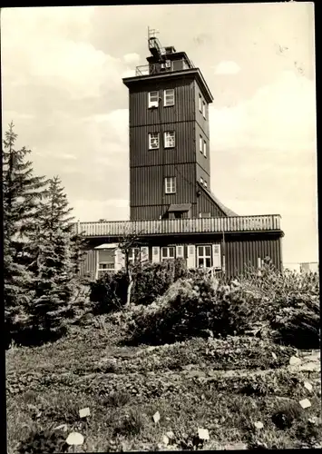 Ak Oberwiesenthal im Erzgebirge, Wetterwarte auf dem Fichtelberg