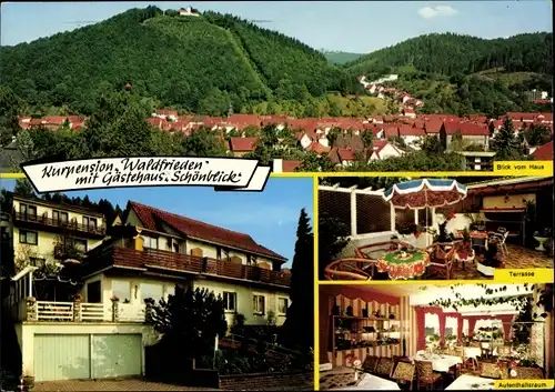 Ak Bad Lauterberg im Harz, Gesamtansicht, Kurpension Waldfrieden, Gästehaus Schönblick