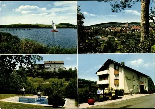 Ak Neukirchen am Knüll Hessen, Pension Klingelbach, Teilansicht, See