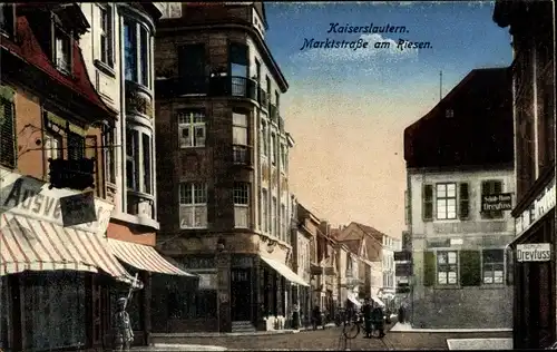 Ak Kaiserslautern in der Pfalz, Marktstraße am Riesen