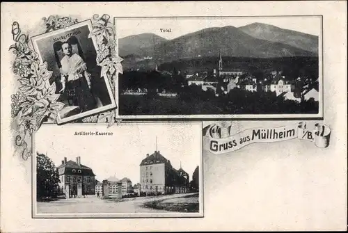 Ak Müllheim in Baden Markgräflerland, Totale, Artillerie Kaserne