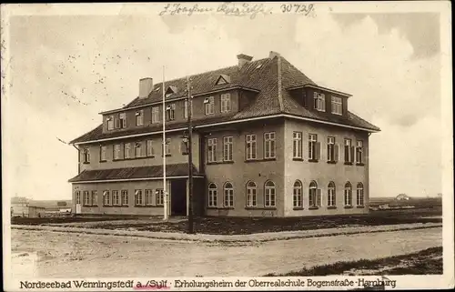Ak Wenningstedt Braderup auf Sylt, Erholungsheim der Oberrealschule Bogenstraße Hamburg