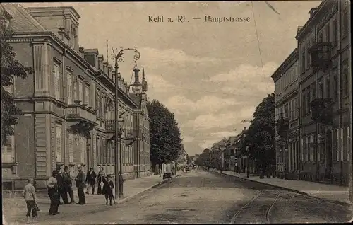 Ak Kehl am Rhein, Hauptstraße, Passanten