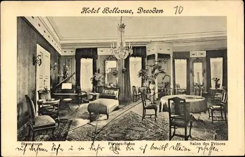 Ak Dresden Altstadt, Hotel Bellevue, Fürstensalon