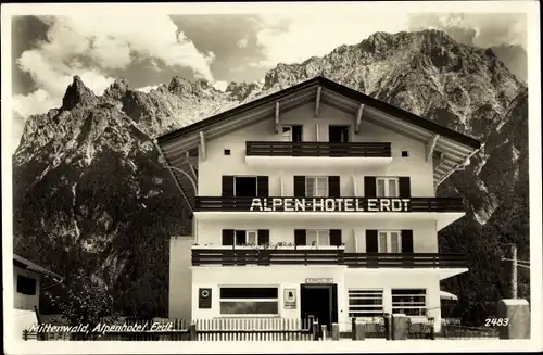 Ak Mittenwald in Oberbayern, Alpenhotel Erdt