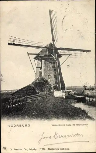 Ak Voorburg Südholland, Watermolen naby de Broeksloot