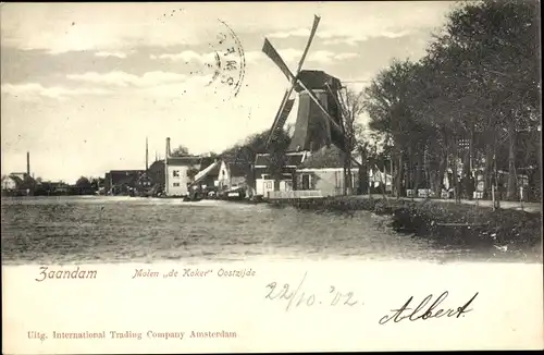 Ak Zaandam Zaanstad Nordholland, Molen De Koker Oostzijde, Windmühle