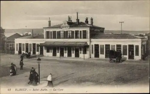 Ak Elbeuf Seine Maritime, La Gare