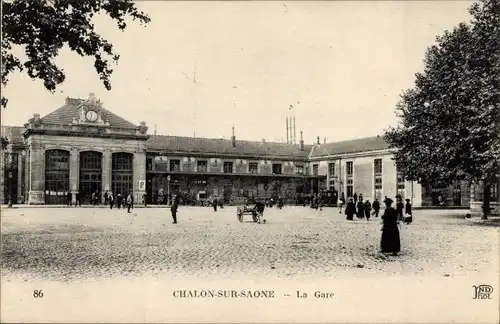 Ak Chalon sur Saône Saône et Loire, La Gare