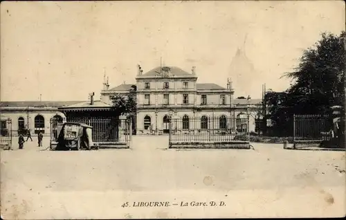 Ak Libourne Gironde, La Gare
