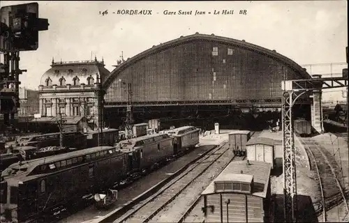 Ak Bordeaux Gironde, Gare Saint Jean, Le Hall, Eisenbahnen