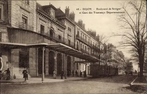 Ak Dijon Côte d'Or, Boulevard de Sevige, Gare du Tramways Departementaux