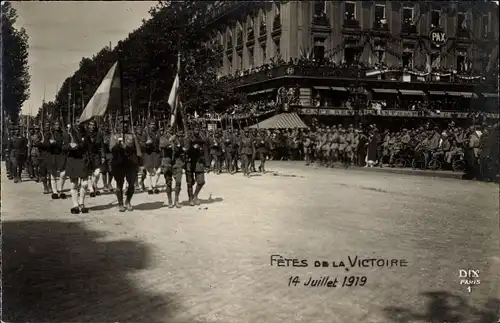 Ak Paris, Fetes de la Victoire 14 Juillet 1919