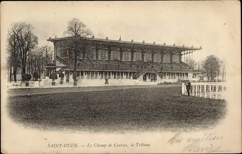 Ak Saint Ouen Seine Saint Denis, Le Champ de Courses, la Tribune