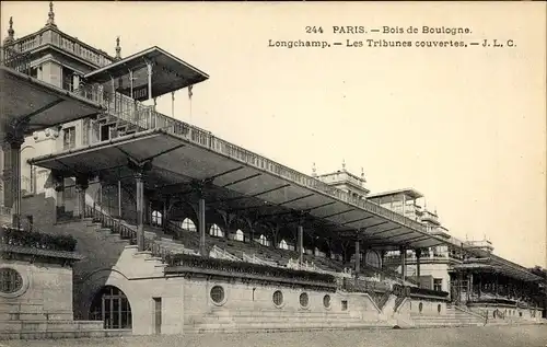 Ak Bois de Boulogne Hauts de Seine, Longchamp, Les Tribunes couvertes