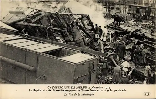 Ak Melun Seine et Marne, Catastrophe de Melun, 4 Novembre 1913, Le Lieu de la catastrophe