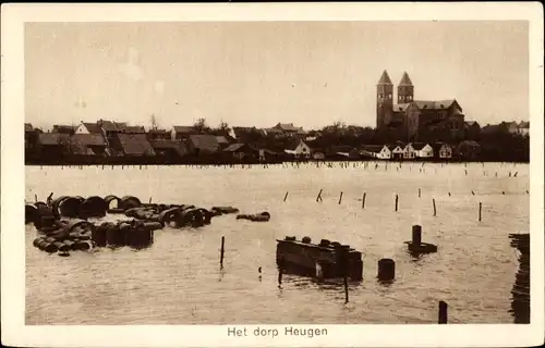 Ak Heugen Limburg Niederlande, Watersnood 1925-1926