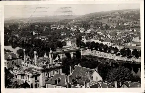 Ak Terrasson Dordogne, Vue generale et l'ancienne Mairie